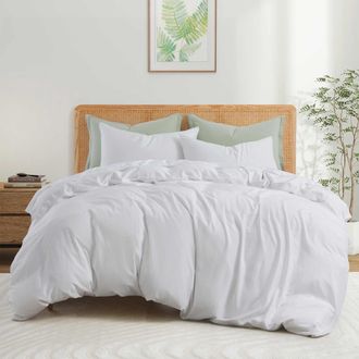 Puredown Organic Bamboo Twill Duvet Cover Set, 3-Piece