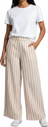 Dex Clothing Mid Rise Stripe Pants In Cream