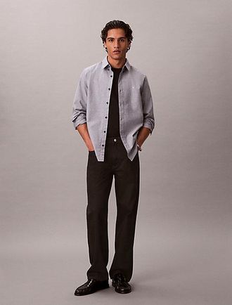Calvin Klein Solid Classic Oxford Button-Down Shirt