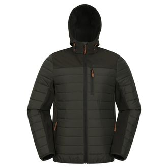 Mountain Warehouse Heren Turbine II Softshell gewatteerd jack (Kaki Groen)