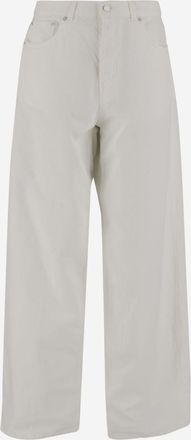 Haikure White Cotton And Linen Jeans