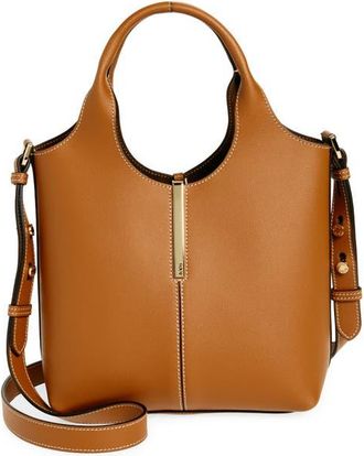 Tod's Mini Leather Shopping Bag Tote in Kenia Scuro at Nordstrom