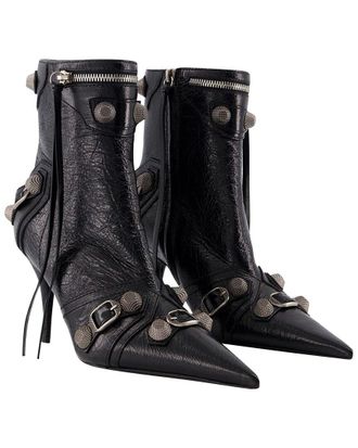 Balenciaga Womens Leather Cagole H90 Ankle Boot (Authentic Pre-Loved)