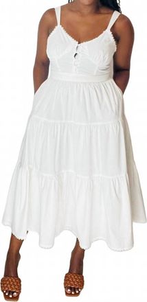 FORE COLLECTION Claire Midi Dress In White
