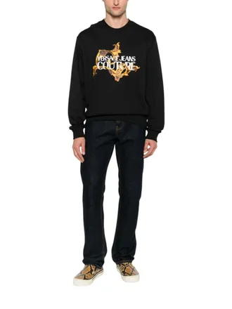 Versace Jeans Couture Black Crew Neck Sweatshirt