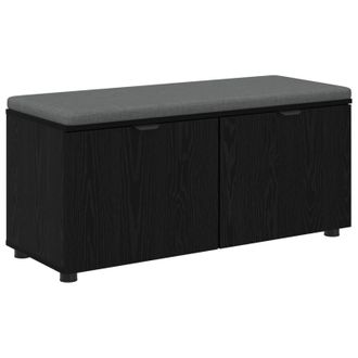 vidaXL Banco De Entrada Con Coj&iacute;n Roble Negro 100 X 38 X 46 Cm Vidaxl