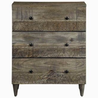 Berkfield Home Sideboard Light Grey 60x33.5x75 cm Solid Wood Mango