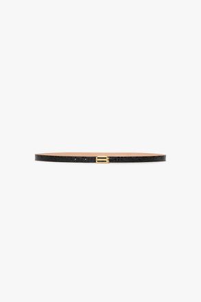 Victoria Beckham Micro Dorian Belt In Black Shiny Leather 100CM
