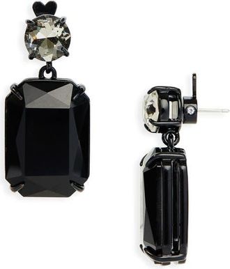 Carolina Herrera Riviere Crystal Drop Earrings in Black at Nordstrom