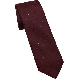 Ben Sherman Dot Print Tie in Burgundy/Hunter at Nordstrom Rack