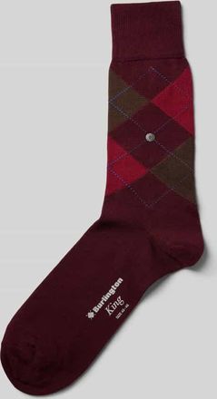 Burlington Socken mit Label-Details in Dunkelrot, Größe 40-46