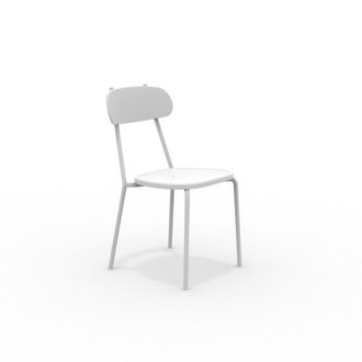 MondoViro Conjunto de 4 sillas de jard&iacute;n de metal blanco 45x53 cm 84h