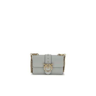 Pinko Cross Body Bags, female, Gray, Size: ONE SIZE Bos Taurus Shoulder Bag