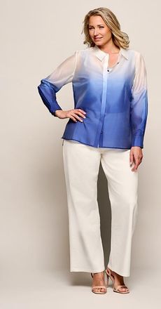 Mart Visser Juna Blouse Offwhite / Kobalt Maxi