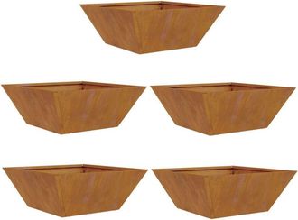 vidaXL Garden Bowl Planter 5 pcs Rusty 40 x 40 x 15 cm Vidaxl