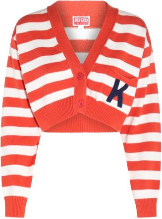 Kenzo Maglie Rouge Moyen Cardigan - Dames - Vesten - Rood - L - Katoen - Truien & Vesten