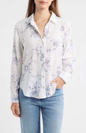 Cloth & Stone Print Button-Up Shirt in Blue Opal Floral at Nordstrom Rack, Size X-Large