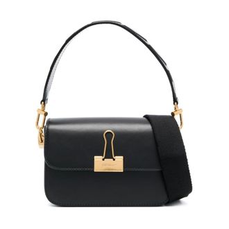 Off-white Tassen, Dames, Zwart, ONE Size, Leer, Binder Schoudertas