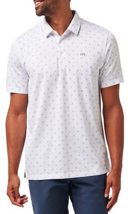Travis Mathew Saturday Night Stay Geo Print Cotton Blend Polo in White at Nordstrom Rack, Size Xx-Large