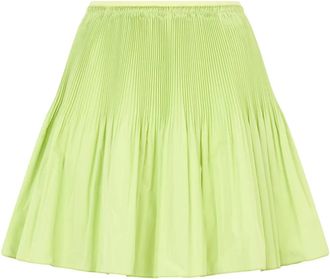 Red Valentino Pleated Taffeta Skirt - Dames - Korte rokken - Groen - XS - Polyester - Rokken