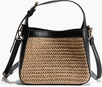 H&M Straw-detail Crossbody Bag in Beige/black at Nordstrom