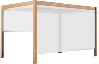 Oviala P&eacute;rgola bioclim&aacute;tica autoportante y motorizada 3x4m y 2 estores