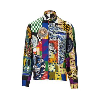 Versace Printed silk twill shirt Man 48