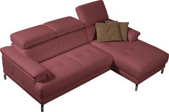 Egoitaliano Ecksofa »Soul, Design und Sitzkomfort auf hohem Niveau, tolle Details, L-Form« mit Recamiere, inkl. Kopfteilverstellung