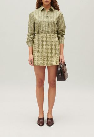 Claudie Pierlot Jupe courte trap&egrave;ze monogramme