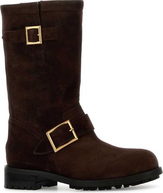 Jimmy Choo London Womens Biker Mid Boot Brown