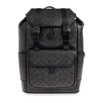 Coach Backpacks, male, Black, Size: ONE SIZE Monogram Backpack
