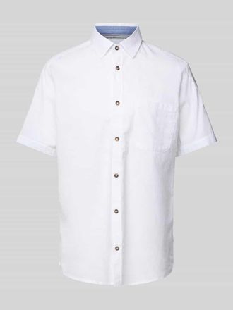 Tom Tailor Regular Fit Leinenhemd mit kurzem Arm in Weiss, Gr&ouml;&szlig;e XXL