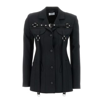 Off-white Single-breasted Blazer with Buckle - female - Off White - Blazers - Black - S - Jackets