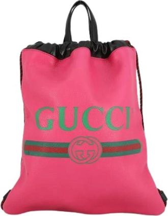 Gucci Pre-owned Backpacks, female, Pink, Size: ONE SIZE Pre-owned Leather Backpack