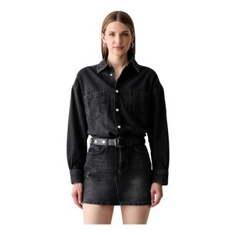 Liu Jo Vestido Corto de Mezclilla con Cintur&oacute;n - Dresses - Mujer - Negro - XS