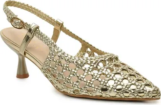 Nicole Miller Knotty Braided Slingback Pump in Gold at Nordstrom Rack, Size 7.5