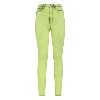 Philipp Plein Jeans, Dames, Geel, W31, Katoen, Super High Waist Jegging