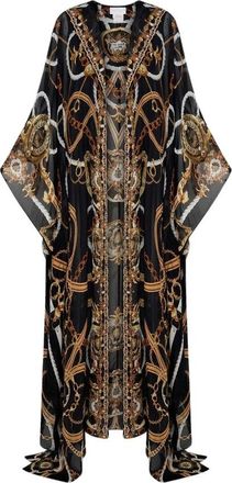 Camilla Maritieme Zijden Kimono met Kristalaccenten - Dames - Strandmode - Veelkleurig - ONE Size - Badmode