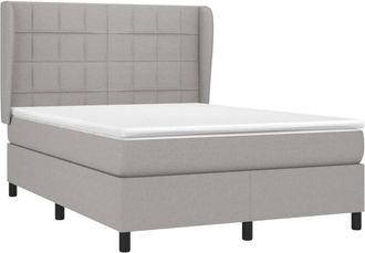 vidaXL Vidaxl - Cama Box Spring Con Colch&oacute;n Tela Gris Claro 140x190 Cm