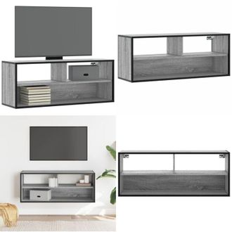 vidaXL Mobile TV Grigio Sonoma 100x31x39,5cm Legno Multistrato Metallo - Mobile TV - TV in legno