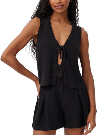 Bella Dahl Linen-Blend Tie Front Vest