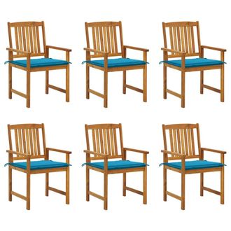 vidaXL Sillas De Jard&iacute;n Con Cojines 6 Pc Acacia Masiva