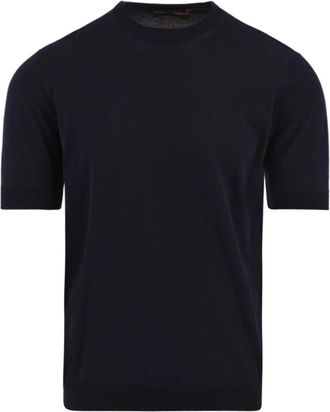 FILIPPO DE LAURENTIIS T-shirt met ronde hals - Heren - Ronde hals truien - Blauw - M - Katoen - Truien & Vesten