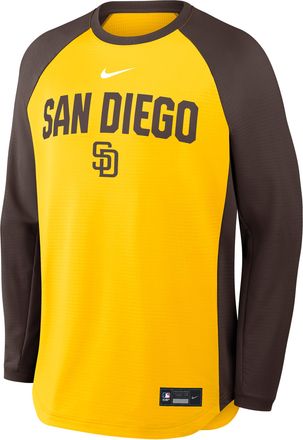 Nike San Diego Padres Authentic Collection Nike Mens Dri-FIT Pullover Crew in Yellow | 04H20C6YPYP-7PG