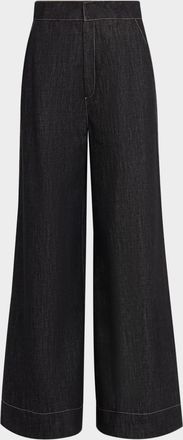 Dice Kayek High-Rise Denim Flare Pants