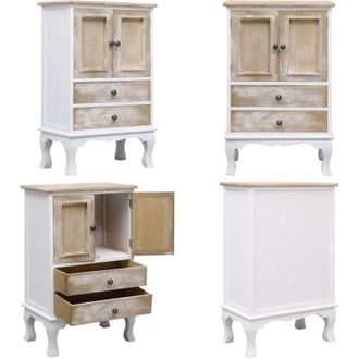 vidaXL Cassettiera Bianca 50x30x80 cm in Legno - Cassettiera moderna - Cassettiera da interno