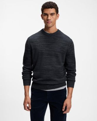Boss Orange by Hugo Boss Mens Regular Fit Long Sleeve Jumper in Charcoal Wool - Size X-Large