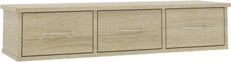 vidaXL Estante De Cajones Para Pared Contrachapada Roble 88x26x18,5cm Vidaxl