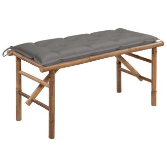vidaXL Vidaxl - Banco De Jard&iacute;n Plegable Con Coj&iacute;n Bamb&uacute; 118 Cm