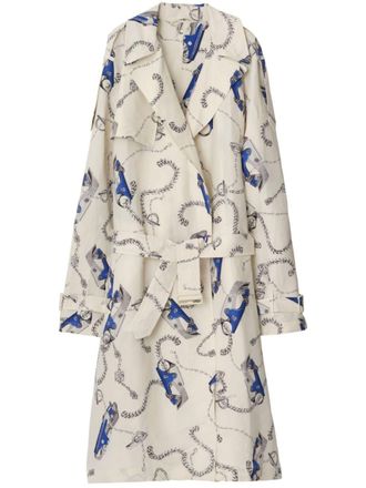 Burberry Taffeta trenchcoat met print - Beige
